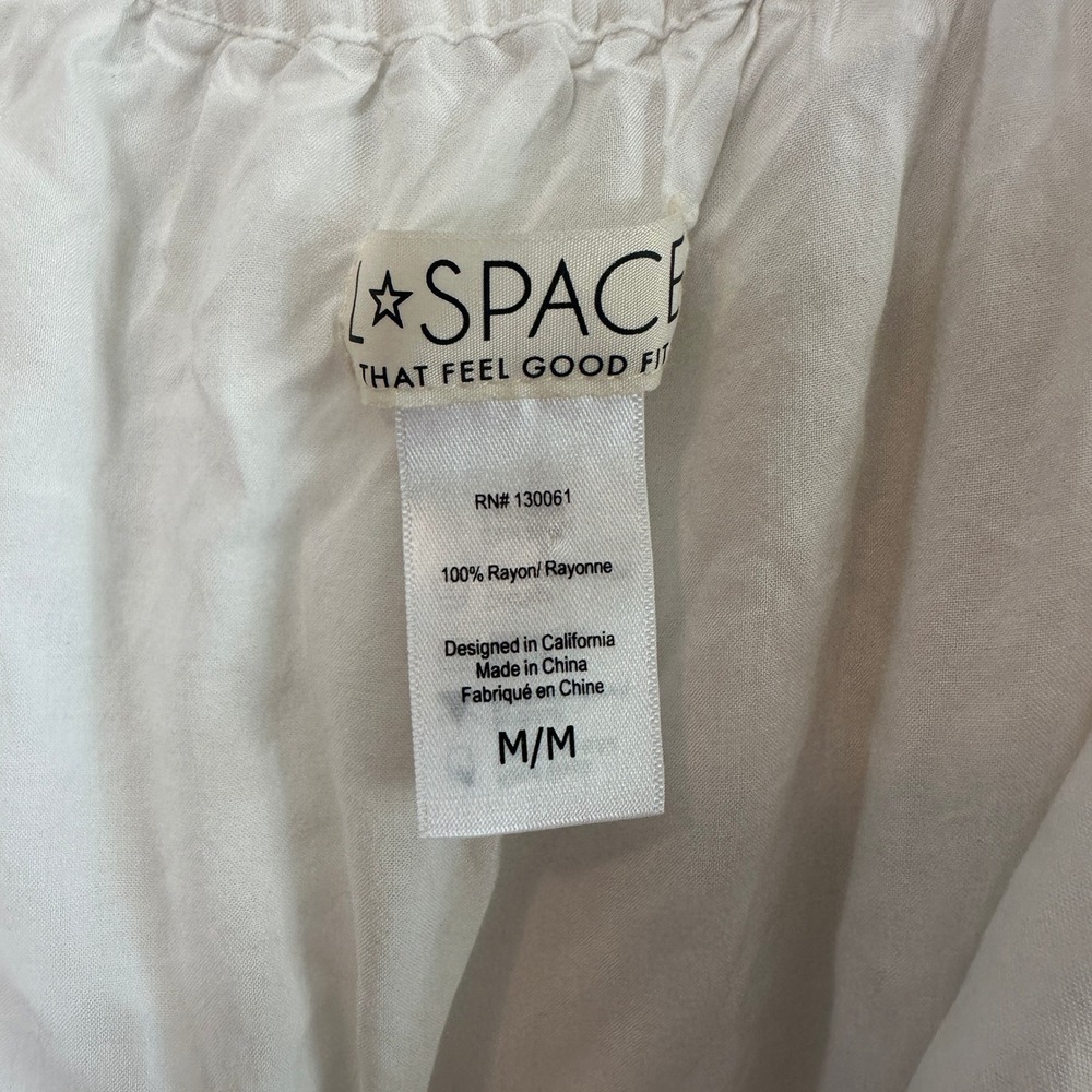 L*Space White Rayon Wrap Maxi Dress Short Sleeve Off Shoulder M - Picture 5 of 7